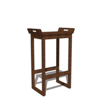 中式实木凳子su模型