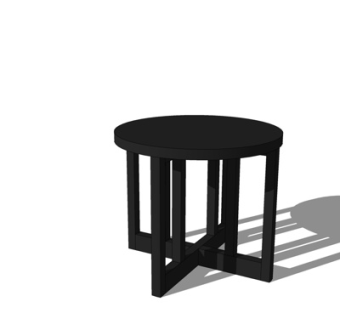 现代实木圆凳su模型