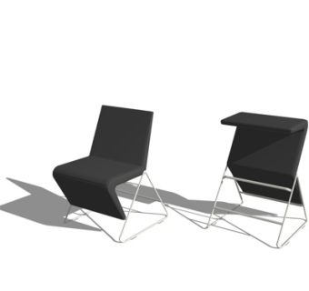 现代布艺休闲椅su模型