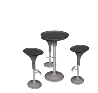 现代布艺吧台椅su模型