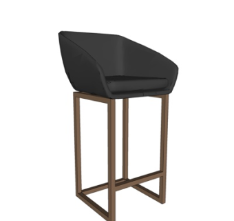 现代皮革吧台椅su模型