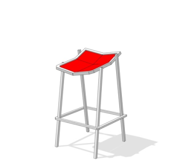 现代方形凳子su模型