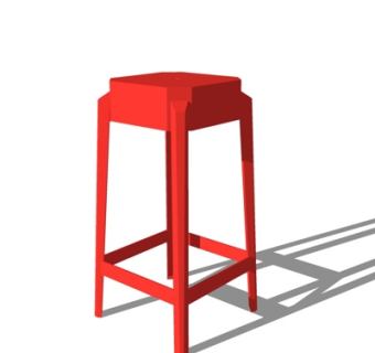 现代方形凳子su模型