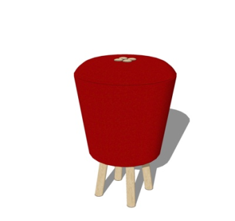 现代实木凳子su模型