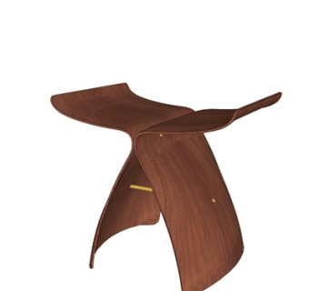 现代实木凳子su模型