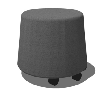 现代布艺圆凳su模型