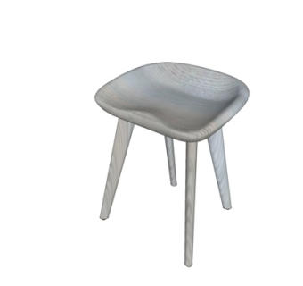 现代实木凳子su模型