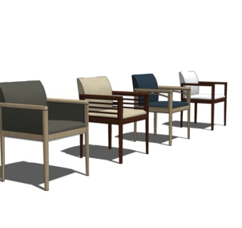 现代绒布休闲椅su模型