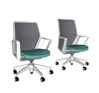 现代布艺办公椅su模型