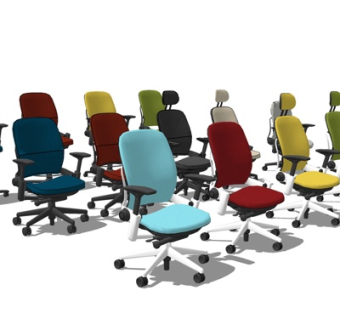 现代布艺办公椅su模型