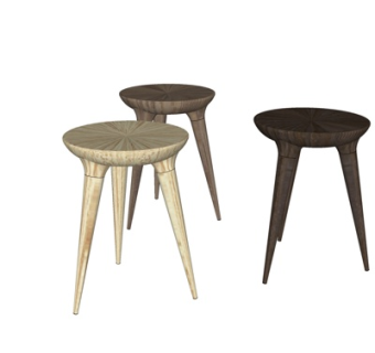 现代实木凳子su模型