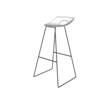 现代铁艺吧台椅su模型