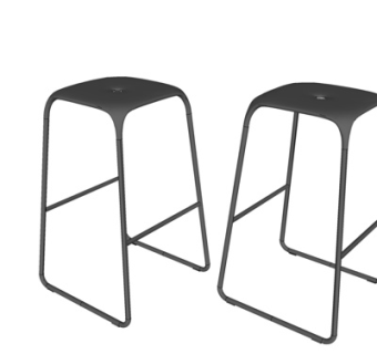 现代铁艺吧台椅su模型