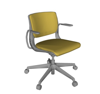 现代布艺办公椅su模型