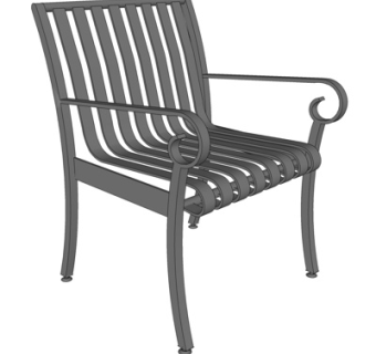 现代铁艺休闲椅su模型