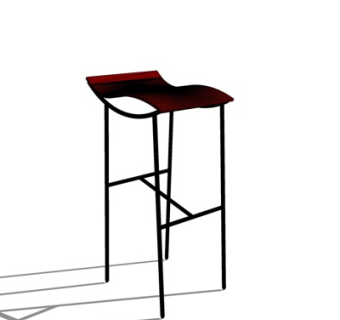 现代铁艺吧台椅su模型