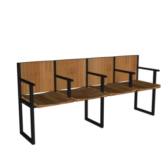 现代实木卡座休闲椅su模型