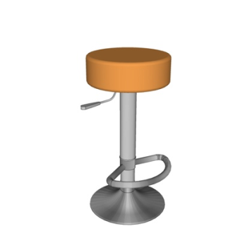 现代铁艺吧台椅su模型