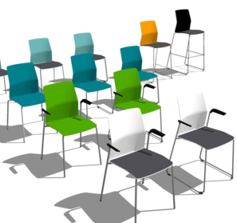 现代铁艺办公椅su模型