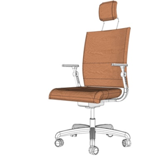 现代布艺办公椅su模型