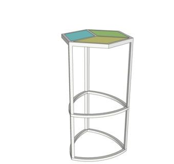 现代玻璃边几su模型