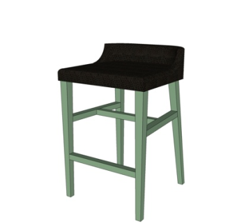 现代实木凳子su模型