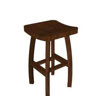 现代实木凳子su模型