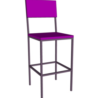 现代铁艺吧台椅su模型