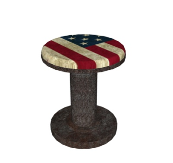 现代布艺圆凳su模型