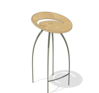 现代铁艺吧台椅su模型