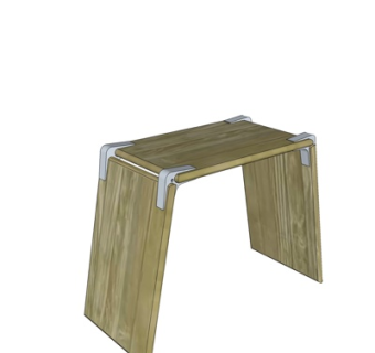 现代实木凳子su模型