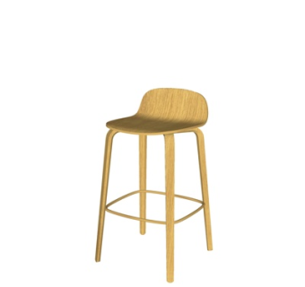 北欧实木吧台椅su模型