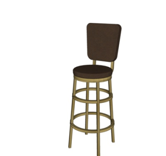 现代布艺吧台椅su模型