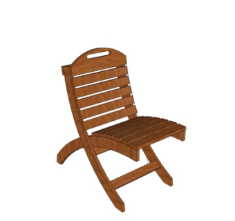 现代实木休闲椅su模型