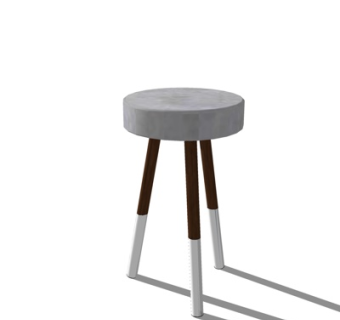 现代实木凳子su模型