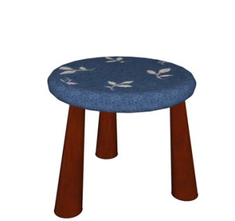 现代布艺凳子su模型