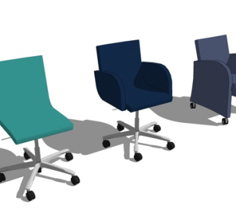 现代布艺办公椅su模型