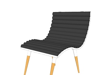 现代实木躺椅su模型