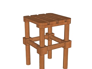 <em>中式</em>实木凳子su模型