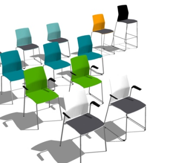 现代铁艺办公椅su模型