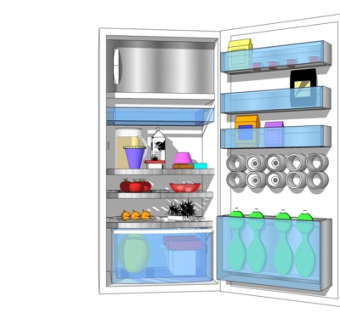 现代冰箱su模型