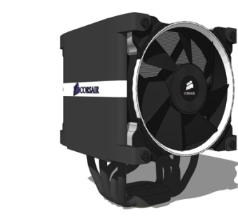 现代cpu散热器su模型