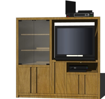 现代电视柜su模型