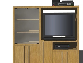 现代电视柜su模型