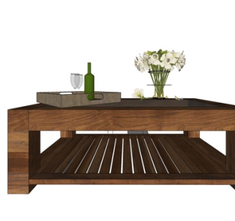 现代实木茶几su模型