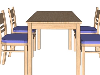<em>北欧</em>实木<em>餐桌</em>椅su模型