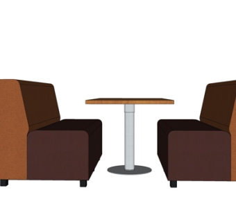 现代布艺休闲桌椅su模型