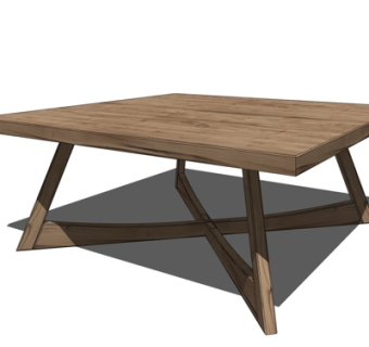 现代实木茶几su模型