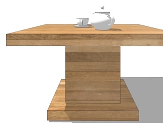 现代实木<em>茶桌椅</em>su模型