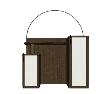 现代实木端景台su模型